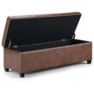 Avalon - Storage Ottoman Bench - Distressed Umber Brown