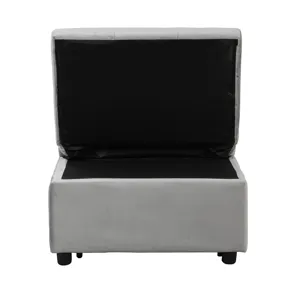 Folding Ottoman Sofa Bed - Gray Fabric