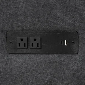 L-Shaped Sofa Convertible Sofa Bed Pull Out Sofa Sleeper With Two Back Pillows, Two USB Ports And Tw