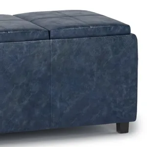 Avalon - Storage Ottoman - Denim Blue