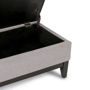 Oregon - Storage Ottoman Bench with Tray - Cloud Grey