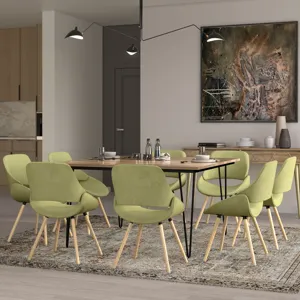 Malden - Bentwood Dining Chair - Acid Green / Light Brown