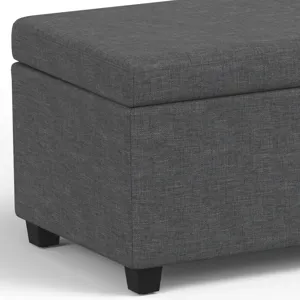 Avalon - Extra Large Storage Ottoman Bench - Slate Grey