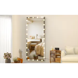Hollywood - Full Length Mirror With Lights Oversized Full Body Vanity Mirror With 3 Color Modes Ligh