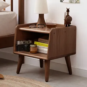Bedside Cabinet, Modern Simple Nightstands European Beech - Brown