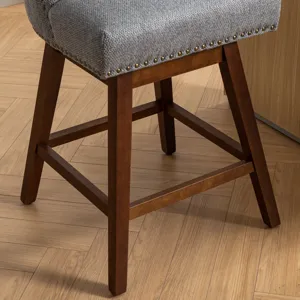 Counter Height Swivel Barstools, 26\'\' H Seat Height Upholstered Bar Stools (Set of 2), Fabric - Gr