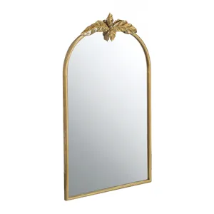 Arched Wall Mirror With Metal Frame, Wall Mirror For Living Room, Bedroom Hallway - Gold