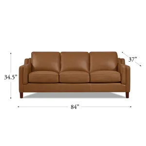Bella - Leather Sofa - Cognac