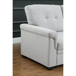 Hunter - Linen Reversible Sleeper Sectional Sofa With Storage Chaise - Light Gray