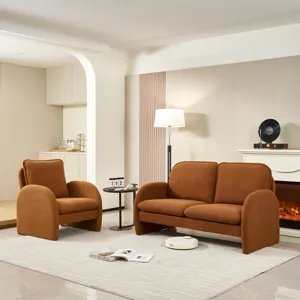 Loveseat Sofa Small Couch For Living Room, Sherpa Fabric Upholstered Loveseat Sofa Couch, Small Love