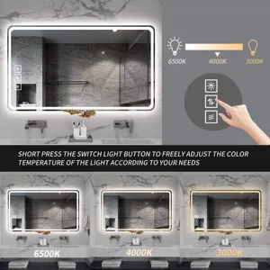 40X32\" LED Bathroom Mirror Vanity Mirrors With Front Lights Wall Mounted Anti-Fog Frameless Make Up