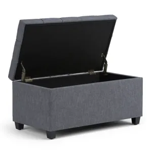 Sienna - Storage Ottoman Bench - Slate Grey