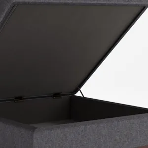 Owen - Square Coffee Table Storage Ottoman - Slate Grey