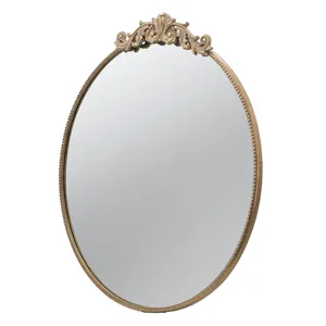 Round Wall Mounted Mirror With Frame For Bathroom Living Room - Gold