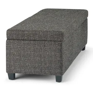 Avalon - Storage Ottoman Bench - Dark Grey