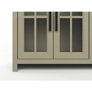 Vineyard - 97" Fireplace TV Stand - Sage Green / Fruitwood