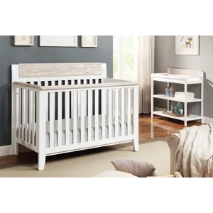 Hayes - 4-in-1 Convertible Crib - White/Natural