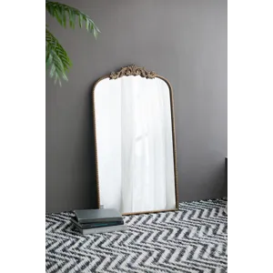 Arch Mirror, Baroque Inspired Wall Decor For Bathroom, Bedroom, Living Room - Gold