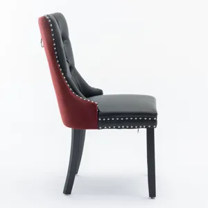 Nikki - Modern, High-End Tufted Solid Wood Contemporary PU And Velvet Upholstered Dining Chair With 