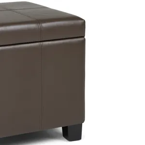 Dover - Storage Ottoman Bench - Chocolate Brown