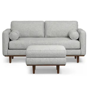 Morrison - 72\" Sofa and Ottoman Set - Mist Gray