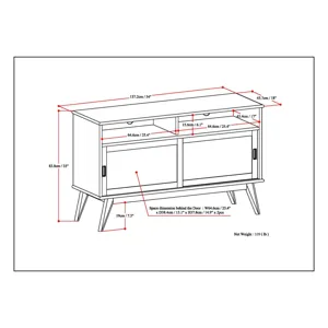 Draper - Mid Century Tall TV Media Stand - Teak Brown