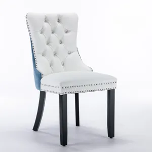 Nikki - Modern, High-End Tufted Solid Wood Contemporary PU And Velvet Upholstered Dining Chair With 