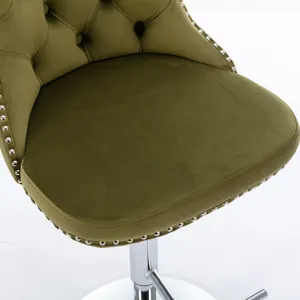 Swivel Velvet Barstools Adjusatble Seat Height From 25-33\", Modern Upholstered Chrome Base Bar Stoo