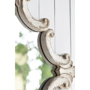 Artistic Diamond Scrollwork Mirror, Home Accent Mirror For Living Room, Entryway - Antique White