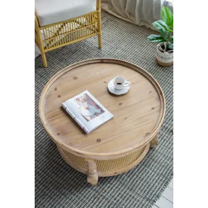 Round 2 Tiered Side Tabel, Natural End Tabel For Lving Room Bedroom Entryway - Brown