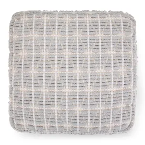 Noreen - Square Pouf - Light Blue / White