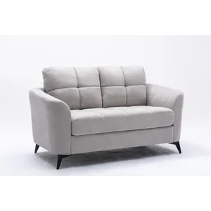 Callie - Woven Living Room Fabric Sofa, Loveseat (Set of 2) - Light Gray