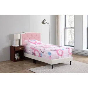 Deb - G1122-Tb-Up Twin Bed - White And Pink