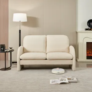 Loveseat Sofa Small Couch For Living Room, Sherpa Fabric Upholstered Loveseat Sofa Couch, Small Love
