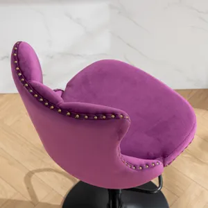 Swivel Velvet Barstools Adjusatble Seat Height , Modern Upholstered Bar Stools With Backs Comfortabl