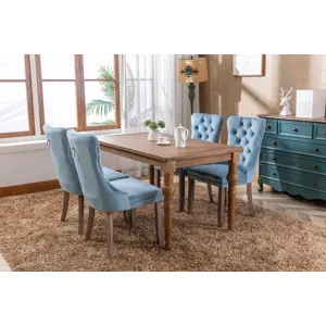 Nikki - Modern, High-End Tufted Solid Wood Contemporary Velvet Upholstered Dining Chair With Wood Le