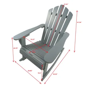 Reclining Outdoor Rocking Adirondack Chair - Walnut