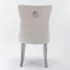 Nikki - Modern, High-End Tufted Solid Wood Contemporary Velvet Upholstered Dining Chair With Chrome 