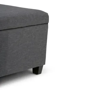 Avalon - Storage Ottoman Bench - Slate Grey