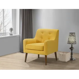 Ryder - Mid Century Modern Woven Fabric Tufted Armchair - Gray