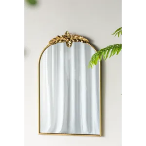 Arched Wall Mirror With Metal Frame, Wall Mirror For Living Room, Bedroom Hallway - Gold