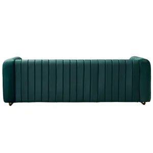 Contemporary Velvet Sofa Couch For Living Room - Green