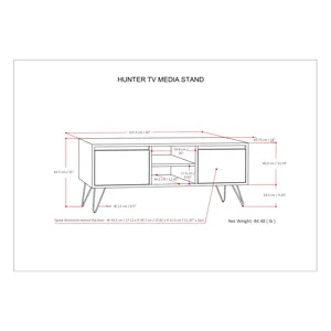 Hunter - TV Media Stand - Umber Brown Stain