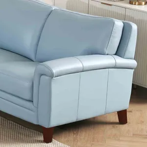 Westcott - Leather Loveseat - Blue
