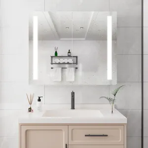 36 x 30\" Medicine Cabinet With LED Vanity Mirror, Anti-Fog, Dimmable, Recessed Or Surface Mount, Al