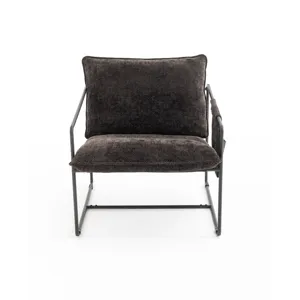 Upholstered Hanging Armchair With Arm Pocket Metal Frame (Set of 2), Crushed Foam Cushions And Skin-