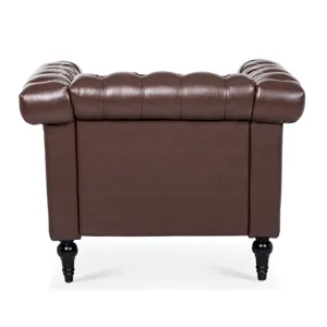 1 Seater Sofa For Living Room - Brown PU