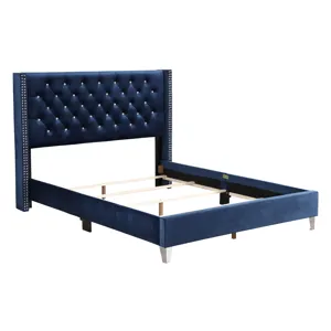 Julie - G1924-QB-UP Queen Upholstered Bed - Navy Blue