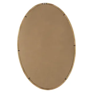 Oval Wall Mirror With Wood Frame, Farmhouse Wood Mirror For Bathroom Entryway Console Lean Against W