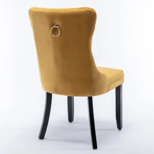 Nikki - Modern, High-End Tufted Solid Wood Contemporary Velvet Upholstered Dining Chair With Wood Le